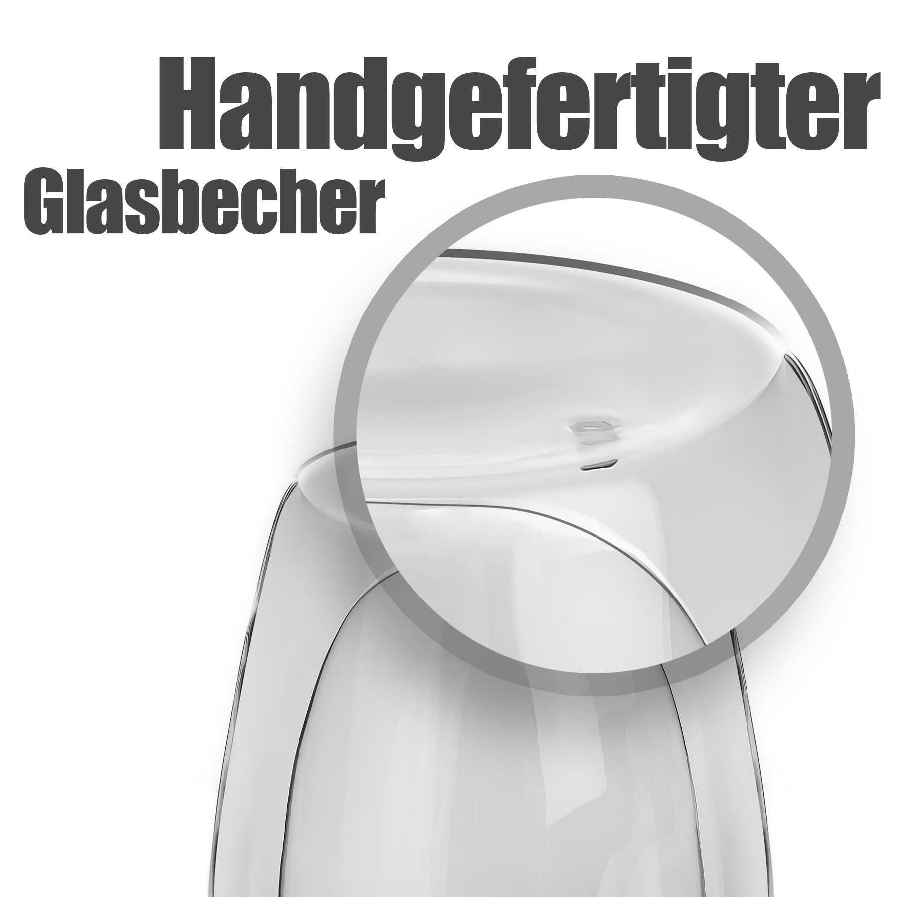 BigDean Latte-Macchiato-Glas 6 Stück Doppelwandige Latte Macchiato Gläser 400 ml, Glas