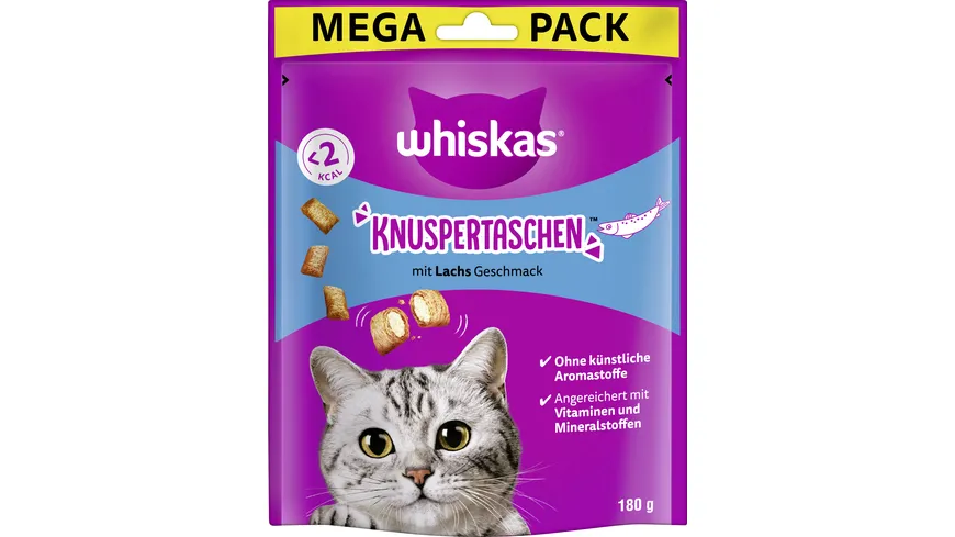 Whiskas® Knuspertaschen™ Beutel mit Lachs 180 g