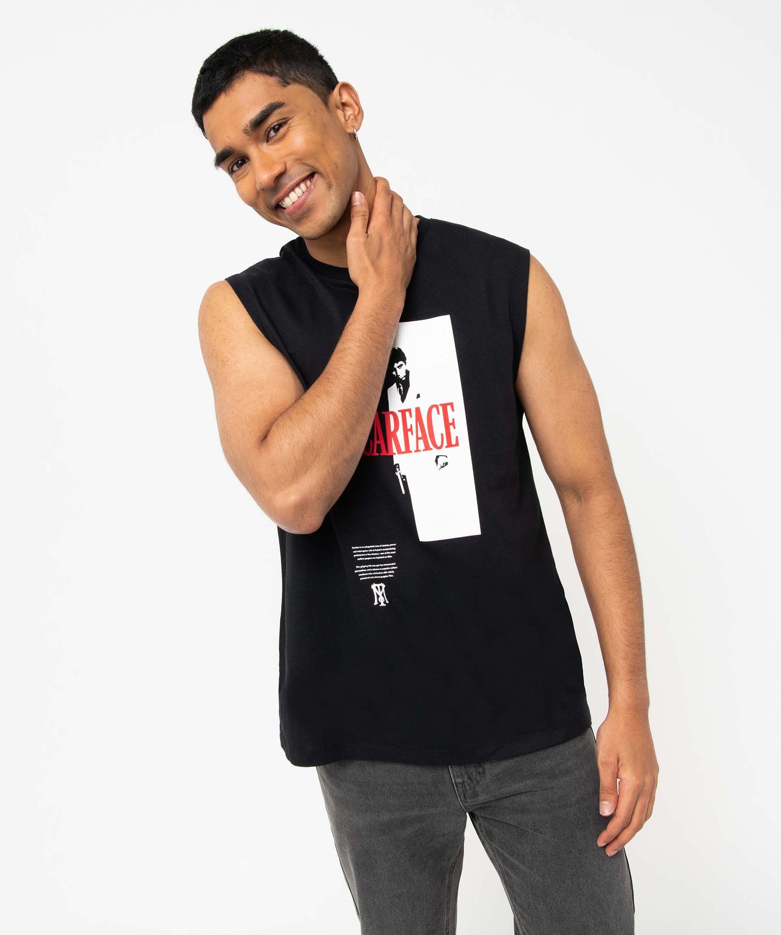 Débardeur homme imprimé Scarface noir | GEMO