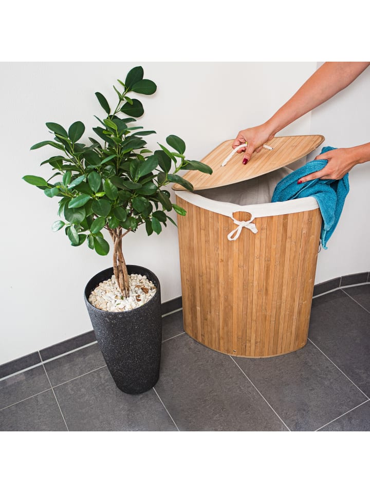 relaxdays 2x Eckwäschekorb in Natur/ Weiß - Je 64 l günstig kaufen onesize