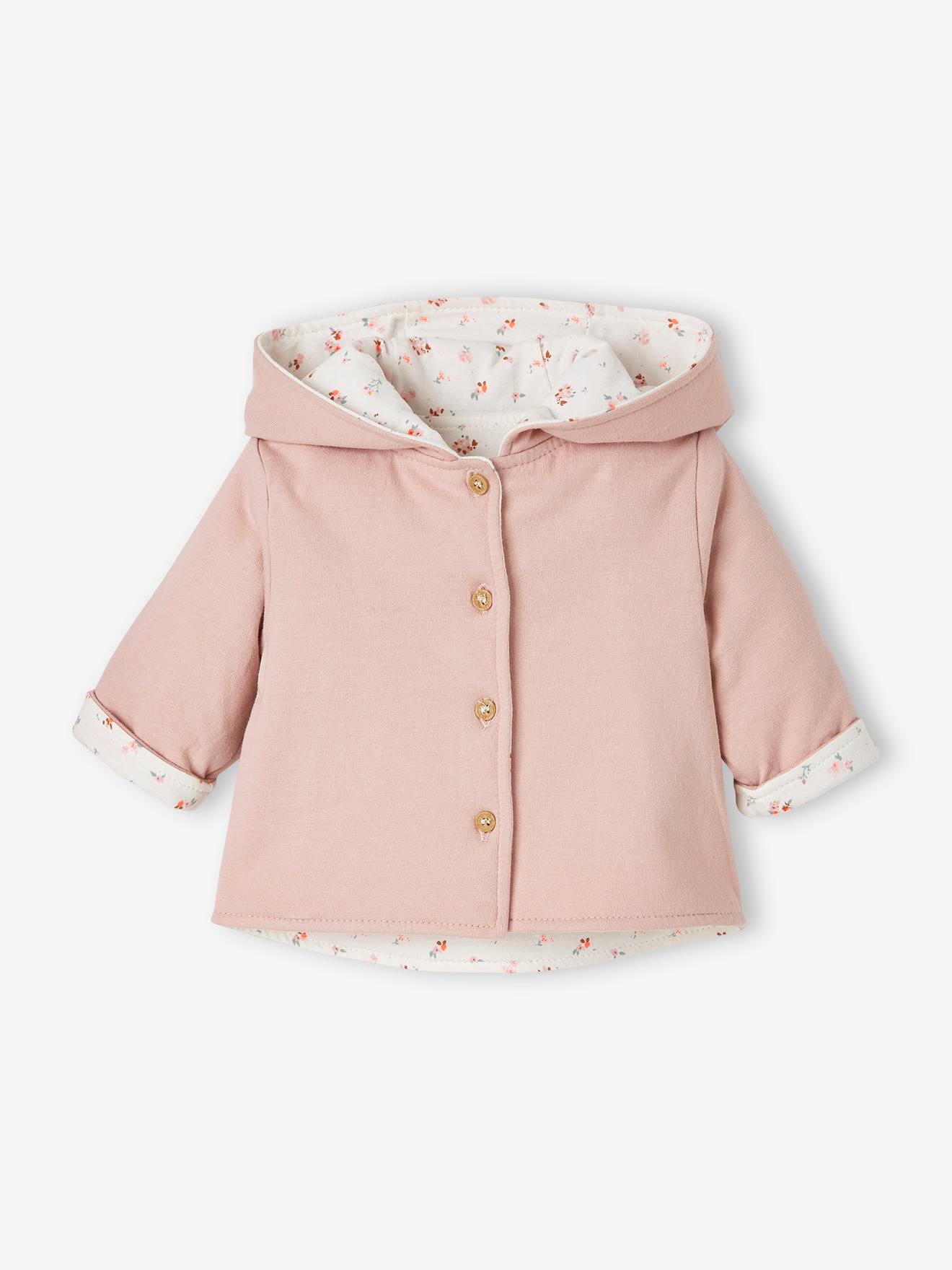 Veste réversible bébé à capuche ivoire