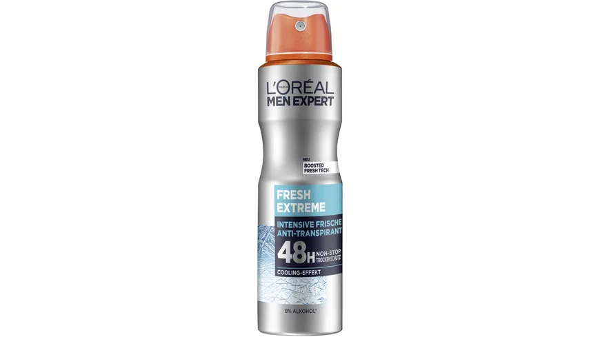 L'Oréal Men Expert Deospray Extreme Fresh - 48h Schutz vor Schweiß und Körpergeruch mit integriertem Cooling-Effekt 150 ml