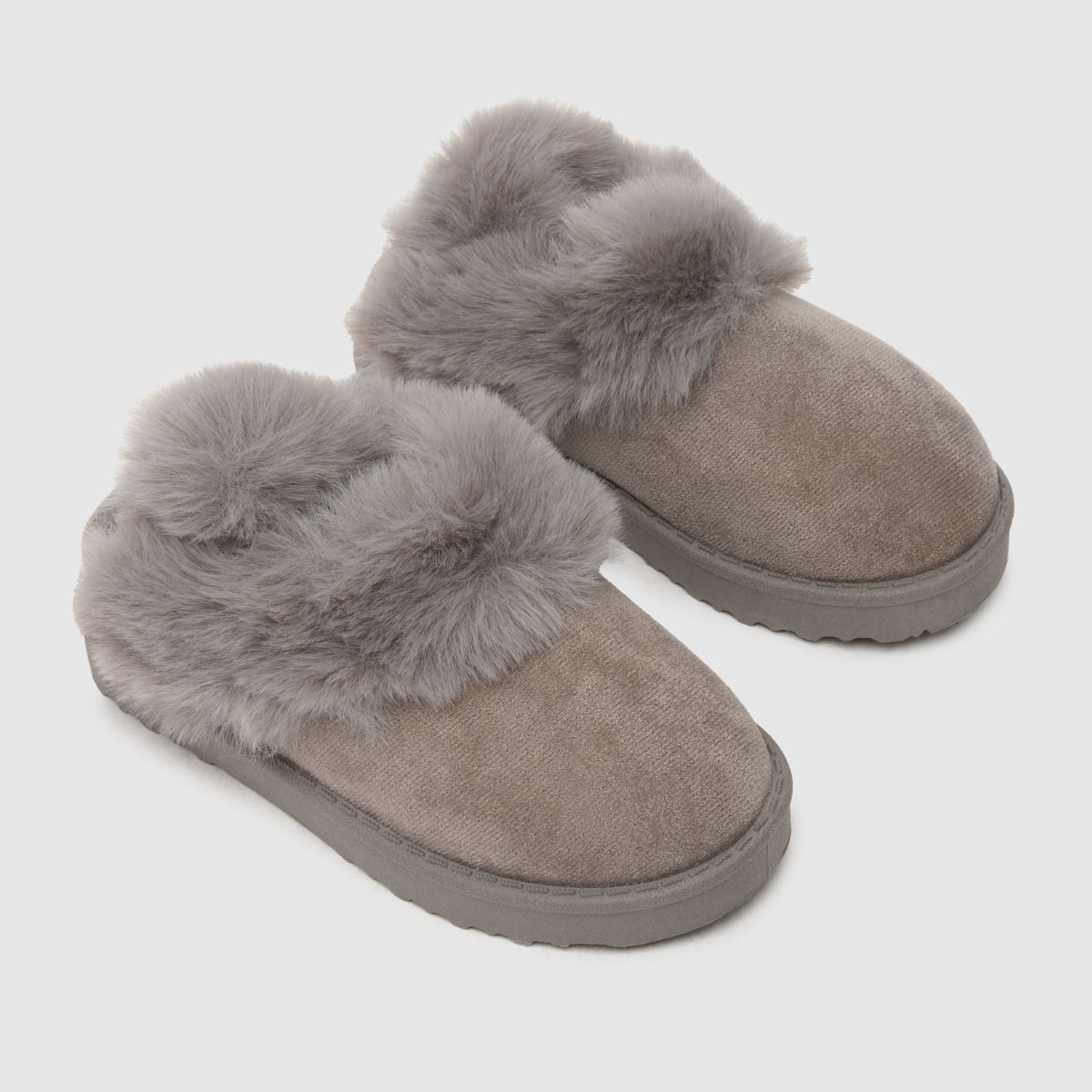 schuh grå haven päls flicktofflor för småbarn