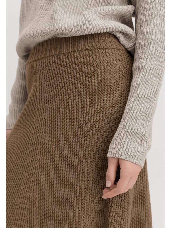 Hessnatur Strickrock Midi Regular in camel günstig kaufen