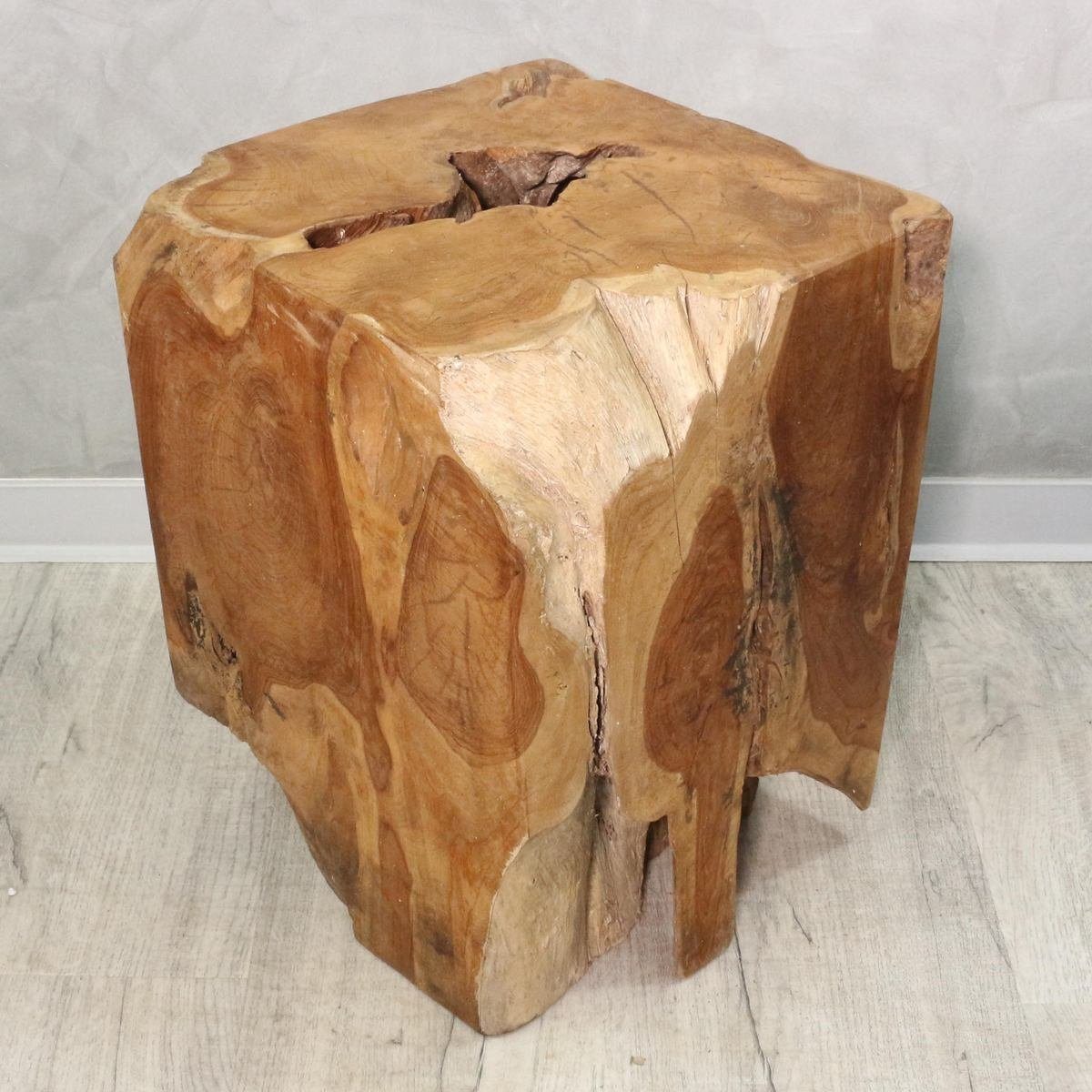 Oriental Galerie Blumenhocker Hocker aus massiven Holz Natur ca 29 x 41 cm Unikat H2 (1 St), Handarbeit