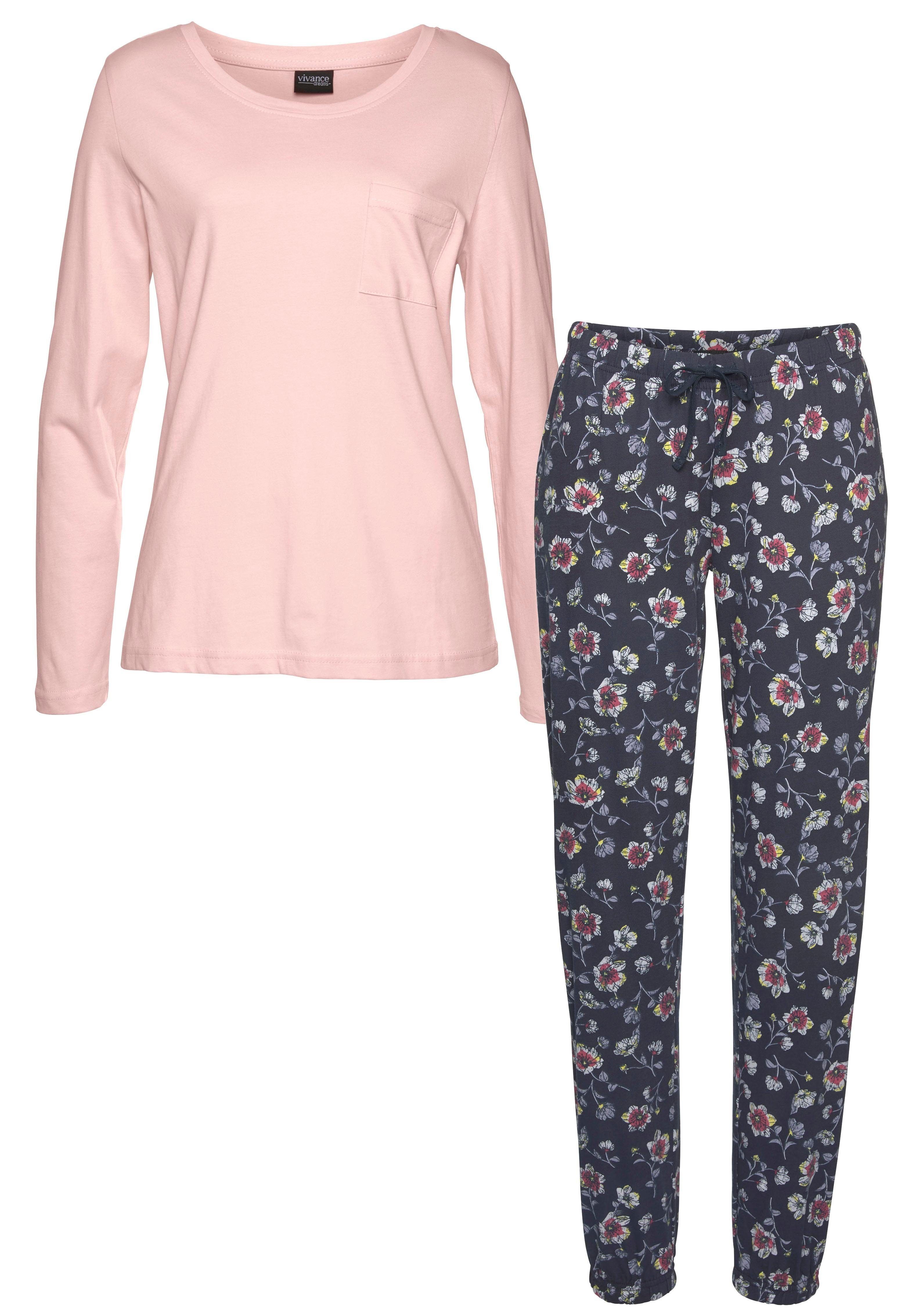 Vivance Dreams Pyjama (2 tlg., 1 Stück) mit gemusterter Schlafhose