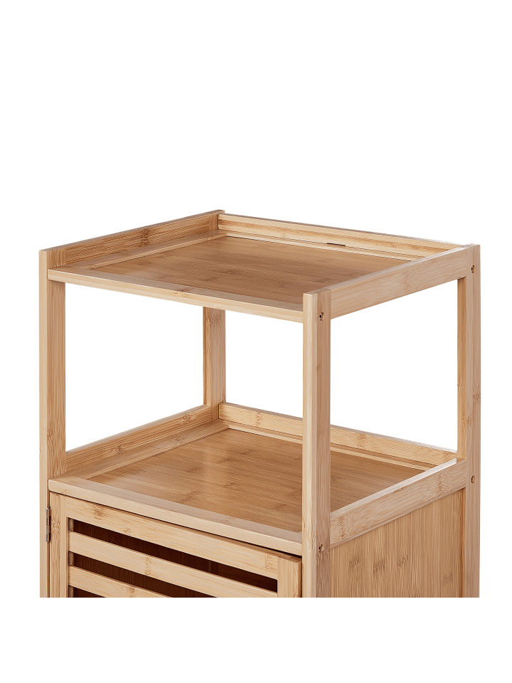 Beliani Badezimmerregal LAFAYETTE in Heller Holzfarbton - (W) 36 x (H) 114 x (L) 30 cm günstig kaufen onesize