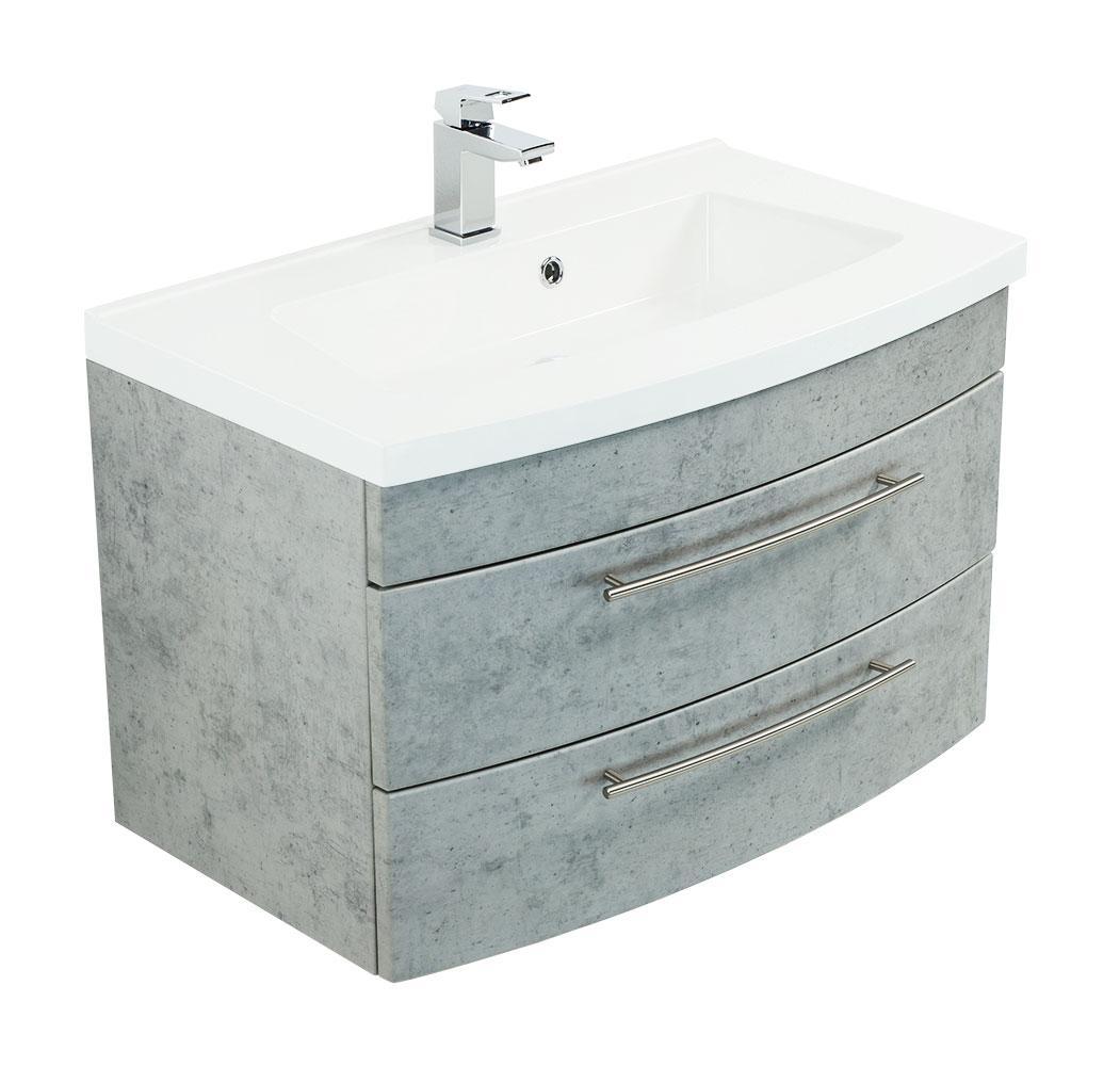 Posseik Badmöbel Luna 80 mit runder Front Beton
