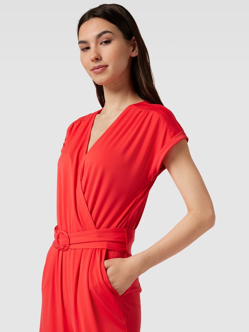 Jumpsuit in Wickel-Optik in rot
