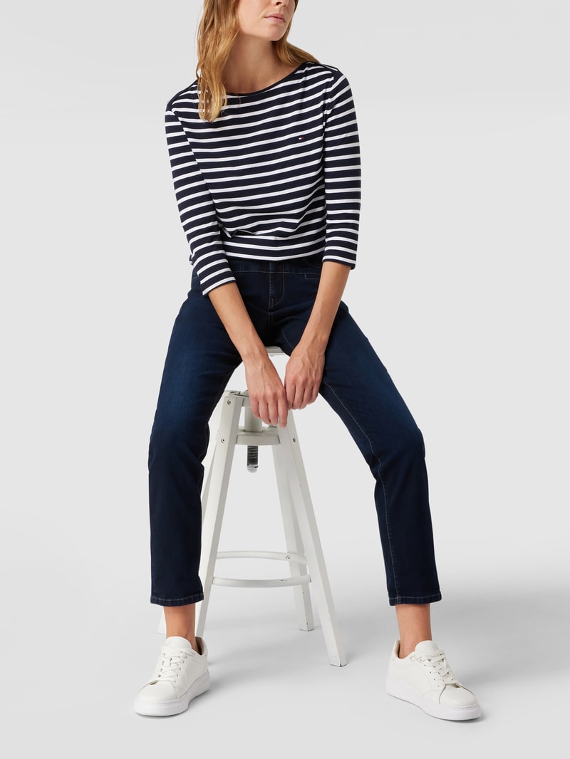 Jeans mit Zierleisten Modell 'Pearlie'  in blau