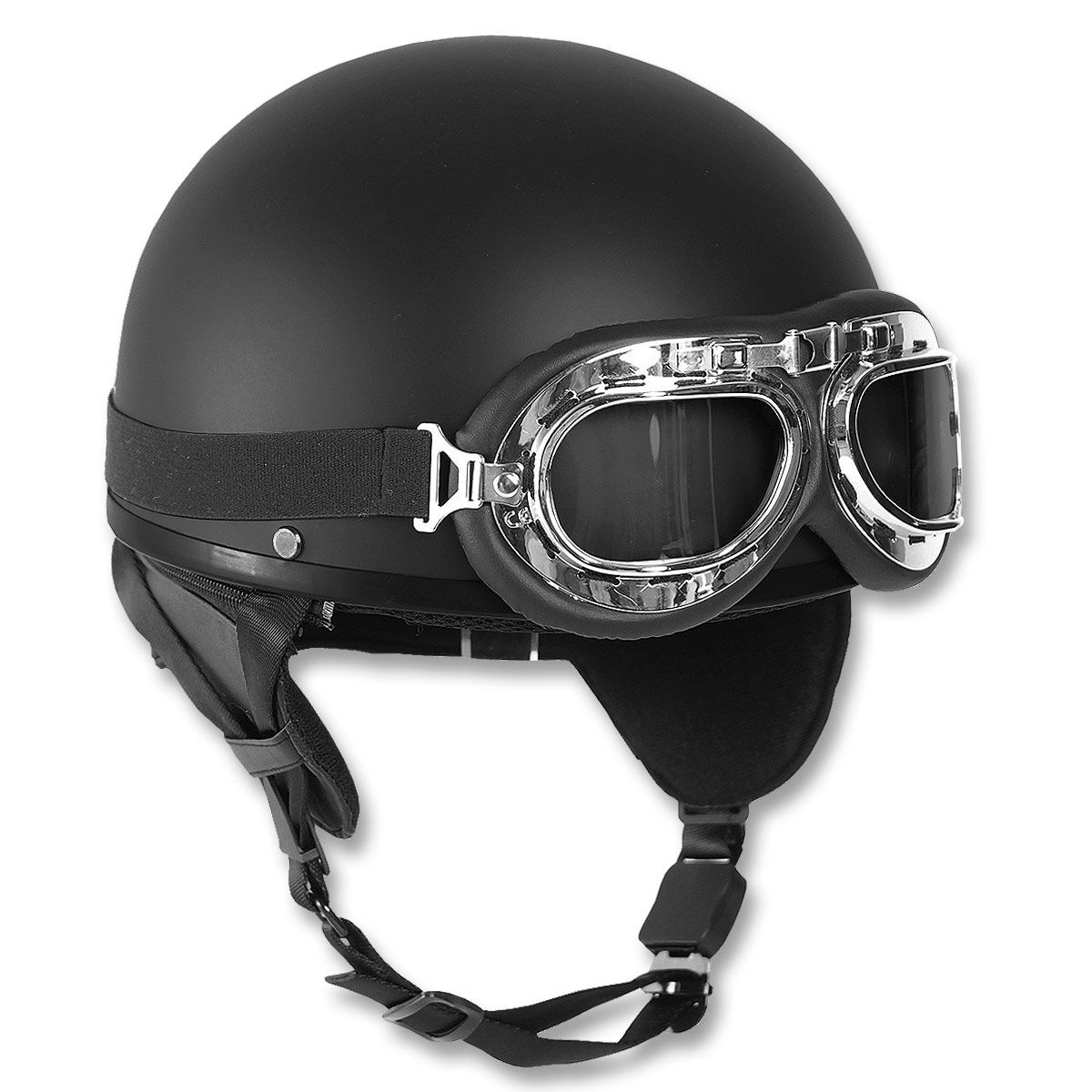 Helm Halbschale mit Brille