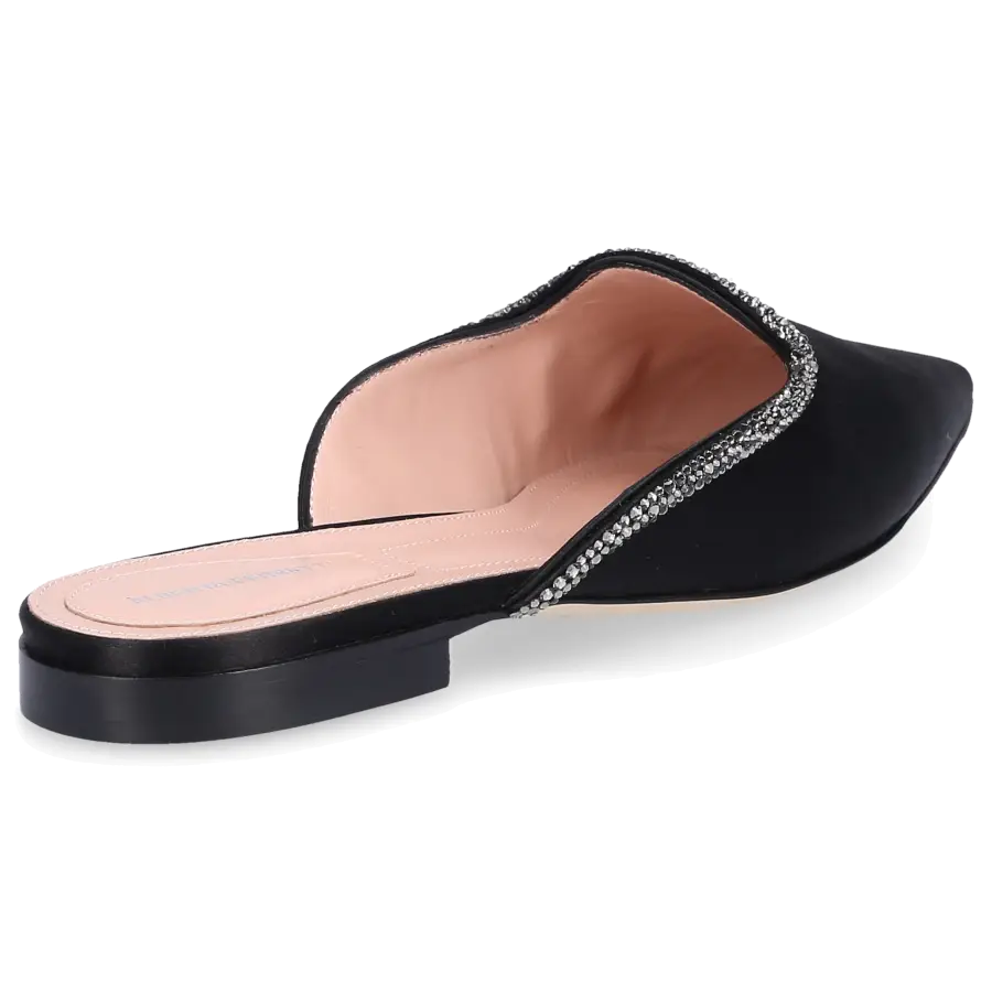 Alberta Ferretti - Slipper A1103 Satin - schwarz