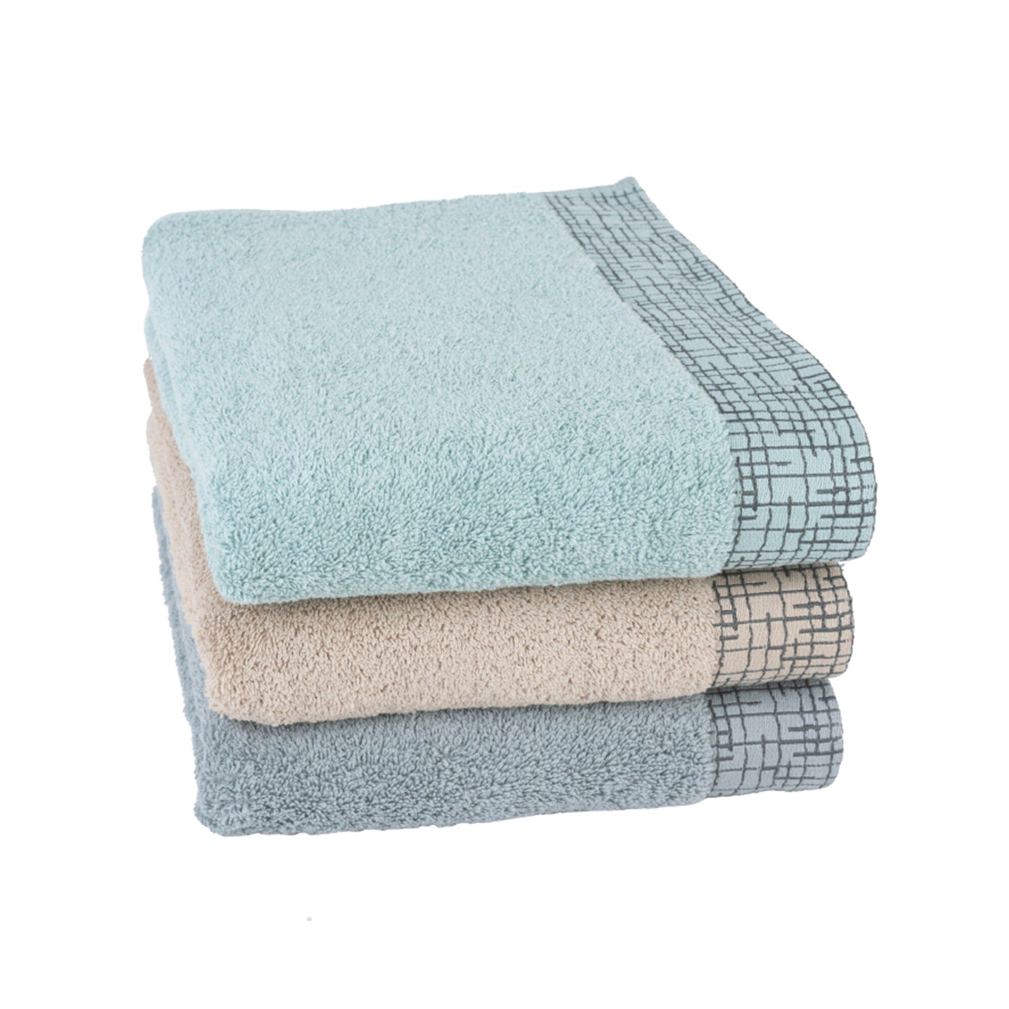 Serviette éponge liteau jacquard quadrillé