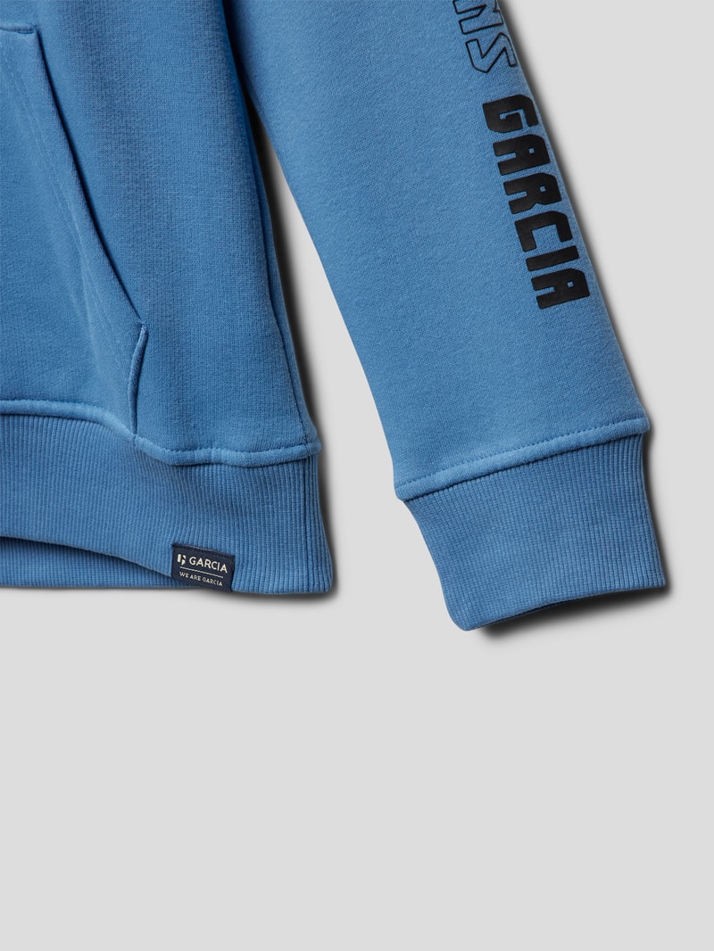 Hoodie mit Label-Prints in hellblau