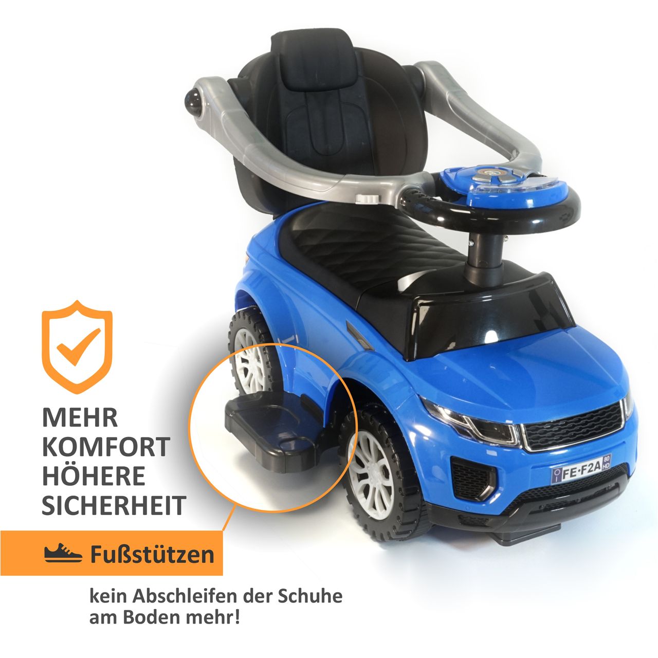 Lemodo Rutschauto mit Schiebestange, Rutschfahrzeug ab 1 Jahr, blau