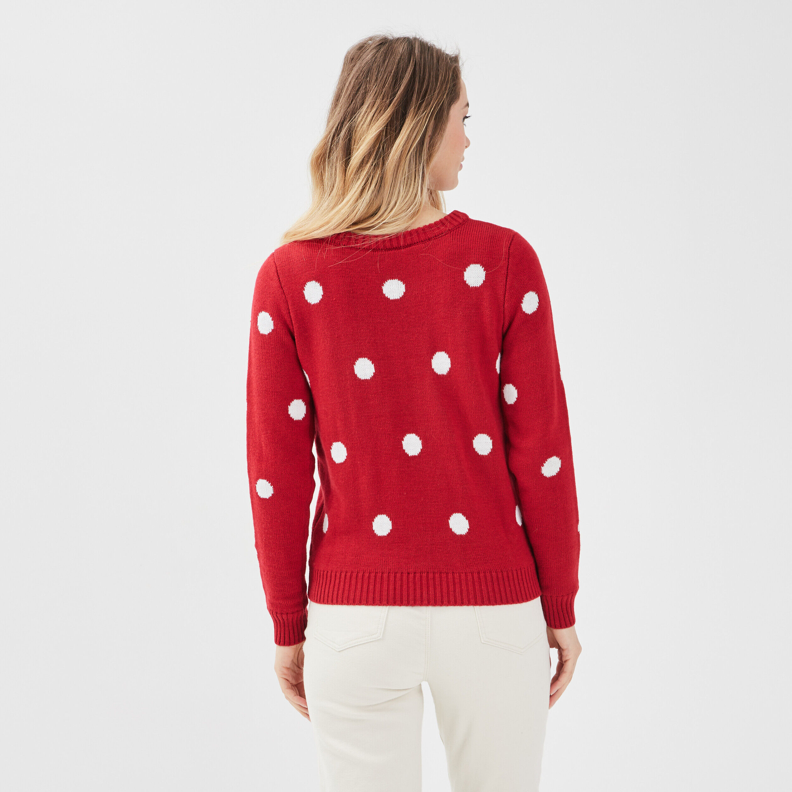Pull avec col rond Minnie rouge femme | Cache Cache
