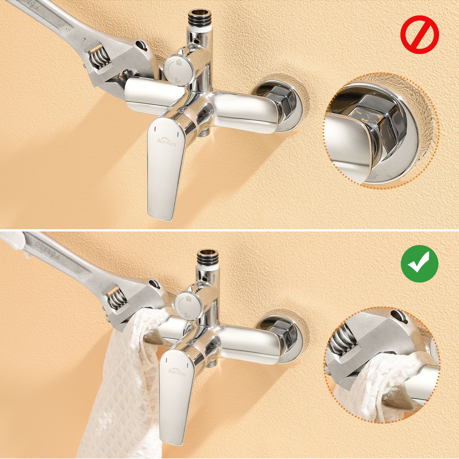 Auralum Duschsystem Duschset Duschkopf-Mischbatterie 2-Funktion Regendusche, Höhenverstellbar, Duscharmatur Komplettset
