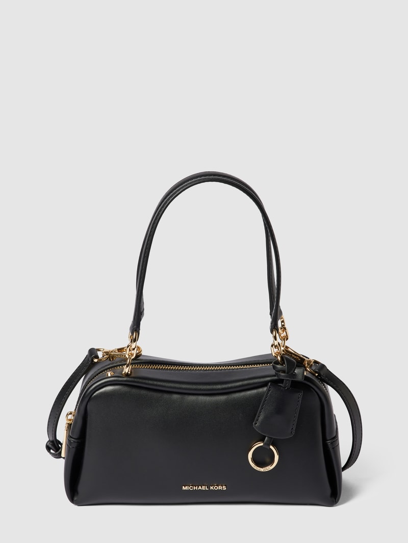 Handtasche mit Label-Details Modell 'CECILY' in schwarz