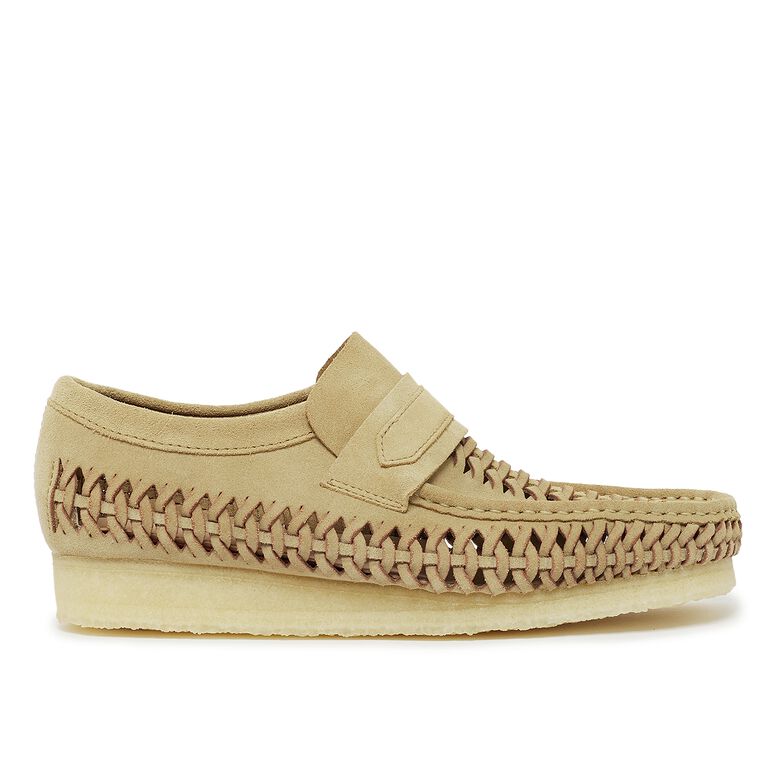 Clarks Wallabee Loafer Weave maple suede