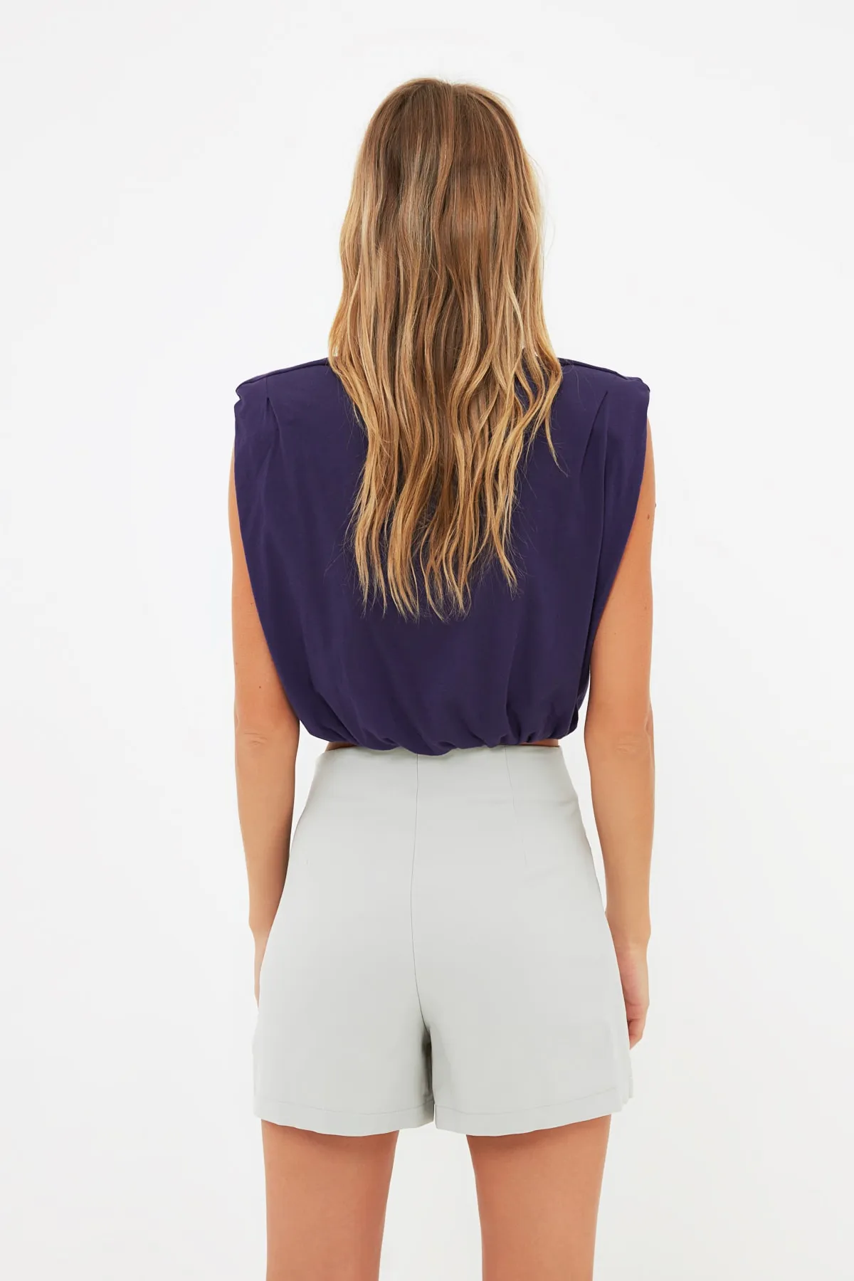 Trendyol Collection  Shorts - Grau - Hoher Bund