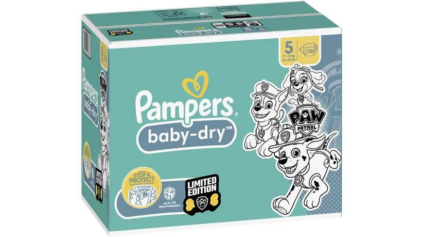 Pampers Baby Dry Paw Patrol Windeln Gr.5 Junior 11-16kg MonatsBox