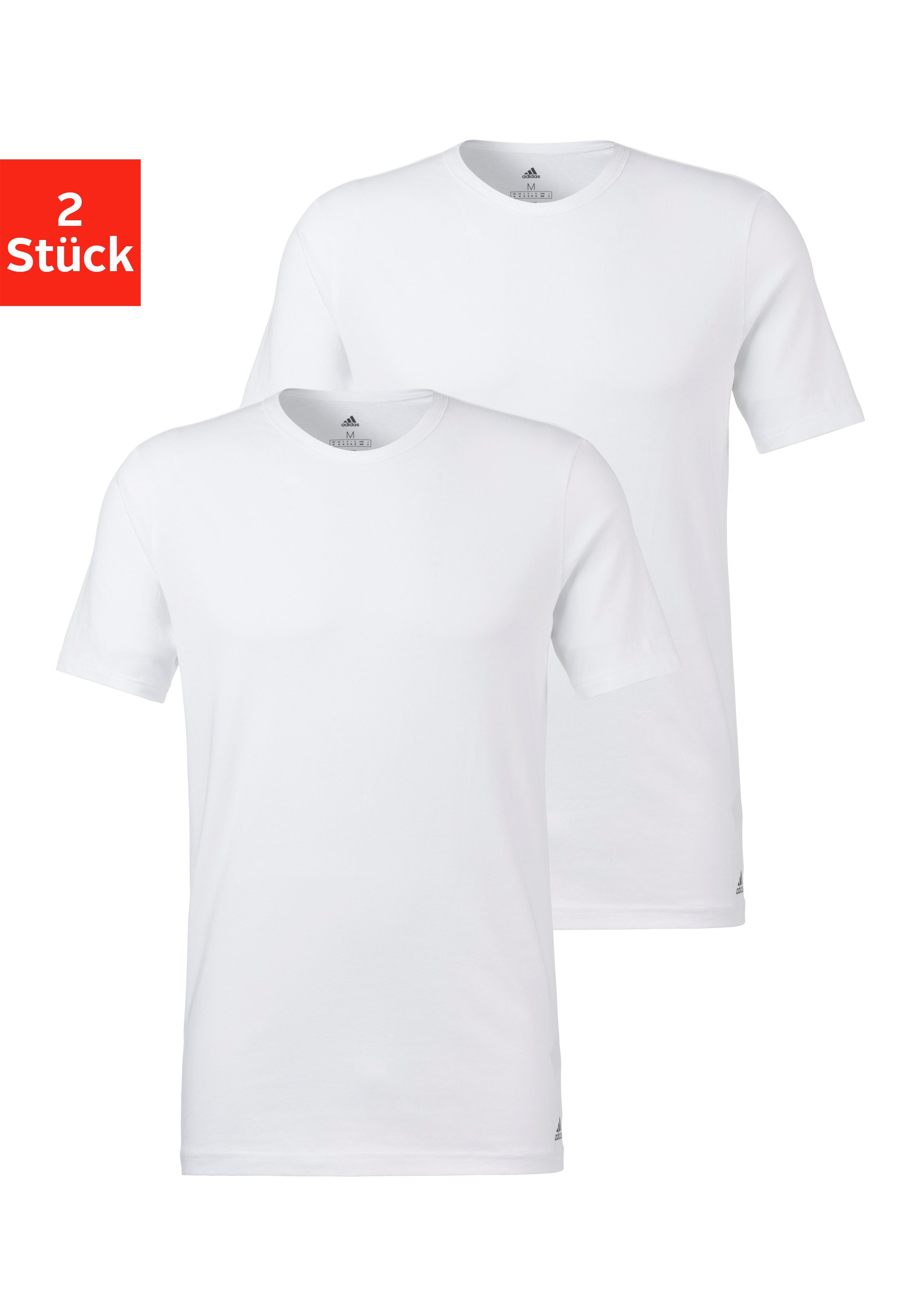 adidas Sportswear T-Shirt (2er-Pack) mit Rundhalsausschnitt