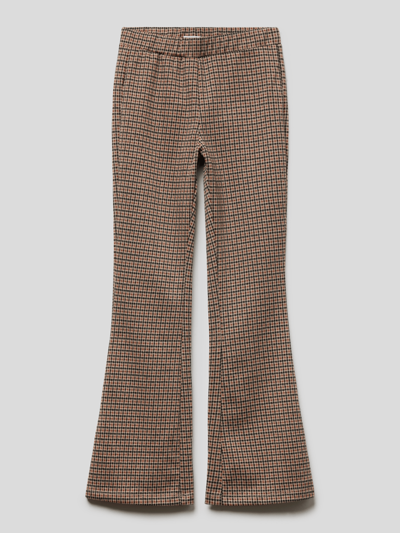 Leggings mit Karomuster in mittelbraun