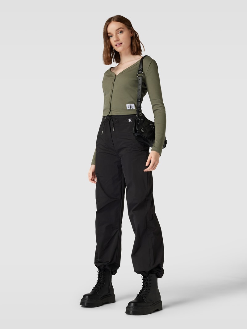 Loose Fit Cargohose mit Kordelzug in black