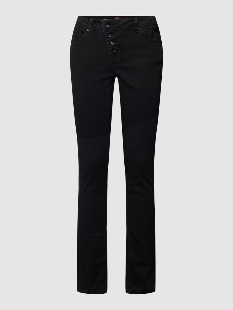 Hose mit Knopfleiste Modell 'Malibu' in schwarz