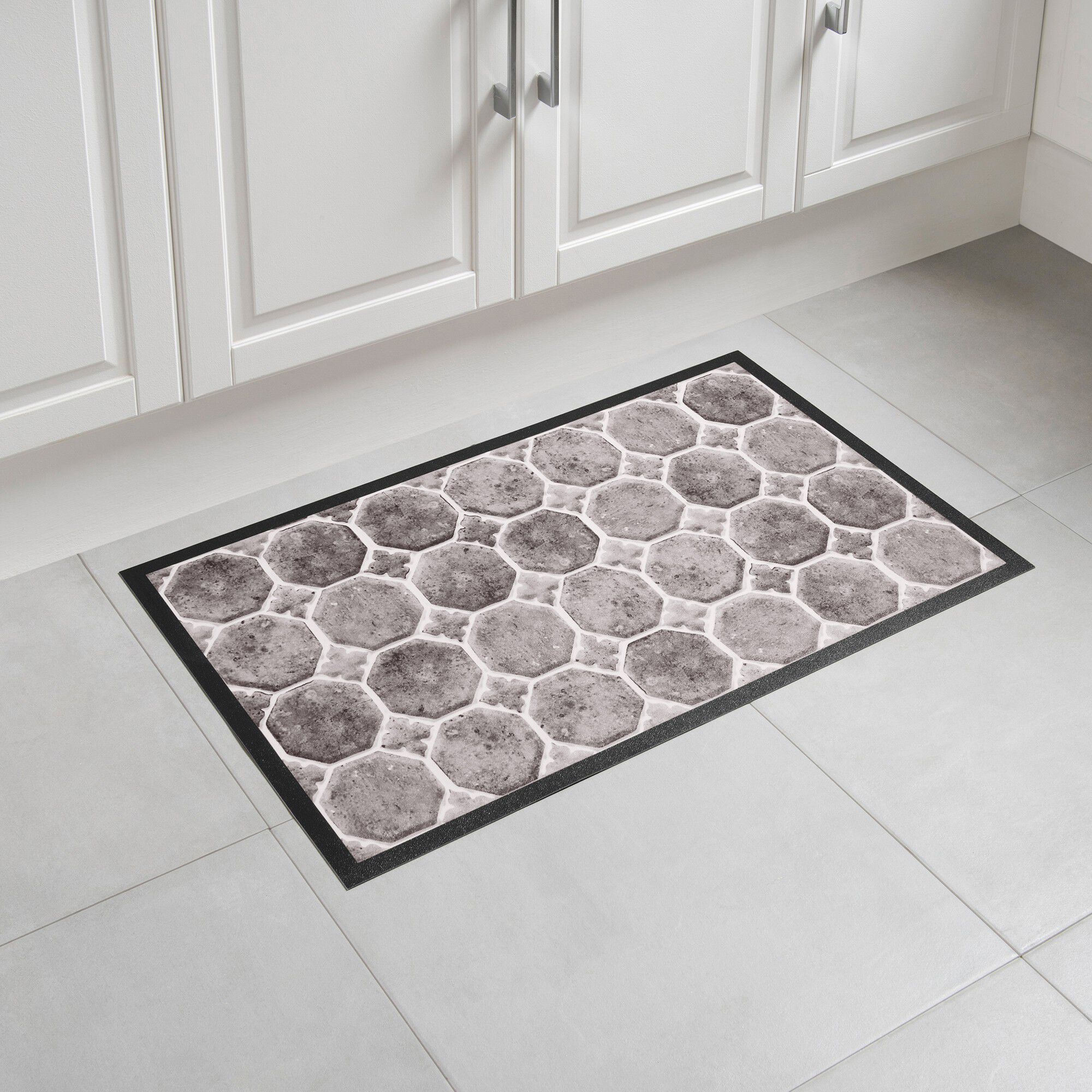 Tapis vinyle imitation tomettes