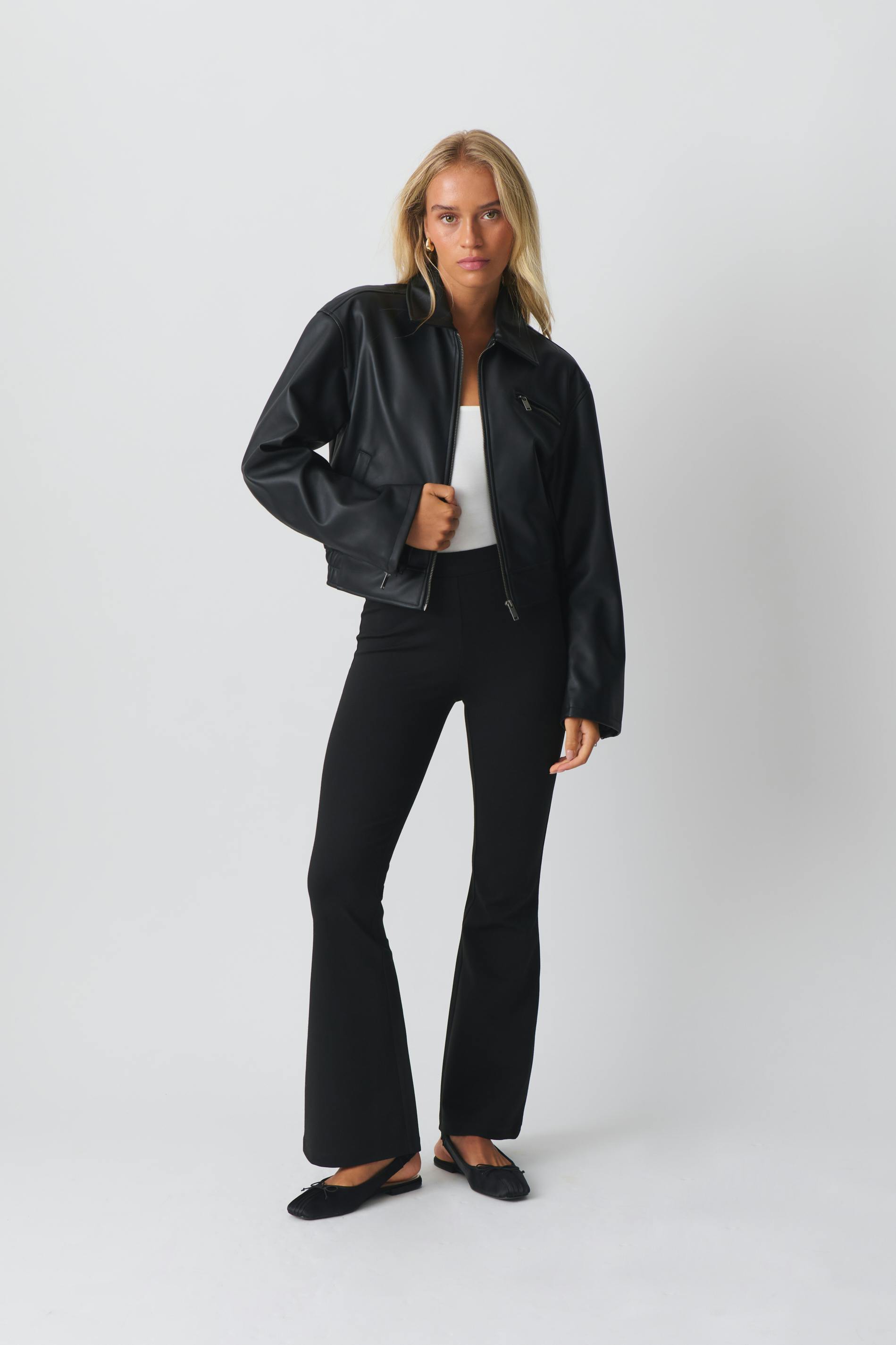Flare jersey trousers