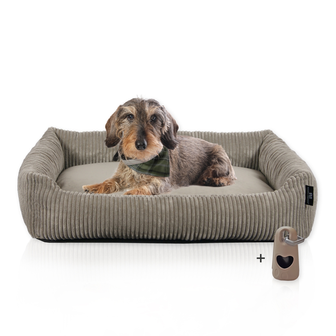 Rohrschneider Hundebetten Rohrschneider Hundebett mit Gratis-Beigabe, waschbar, robuster Breit-Cordstoff taupe