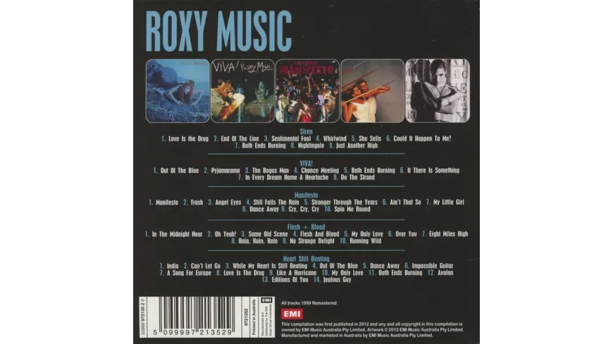 5 Album Set (Siren/Viva Roxy Music/Manifes