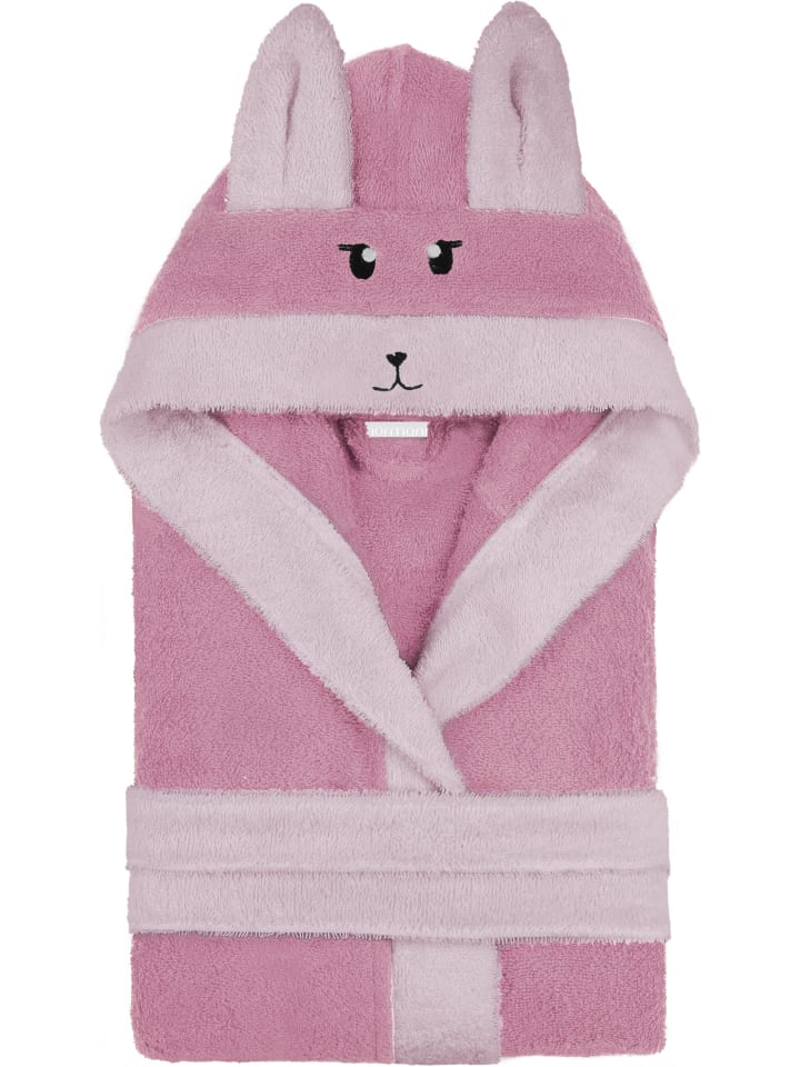 normani Kinder Bademantel aus Bio-Baumwolle Malia in Rosa / Alpaka günstig kaufen