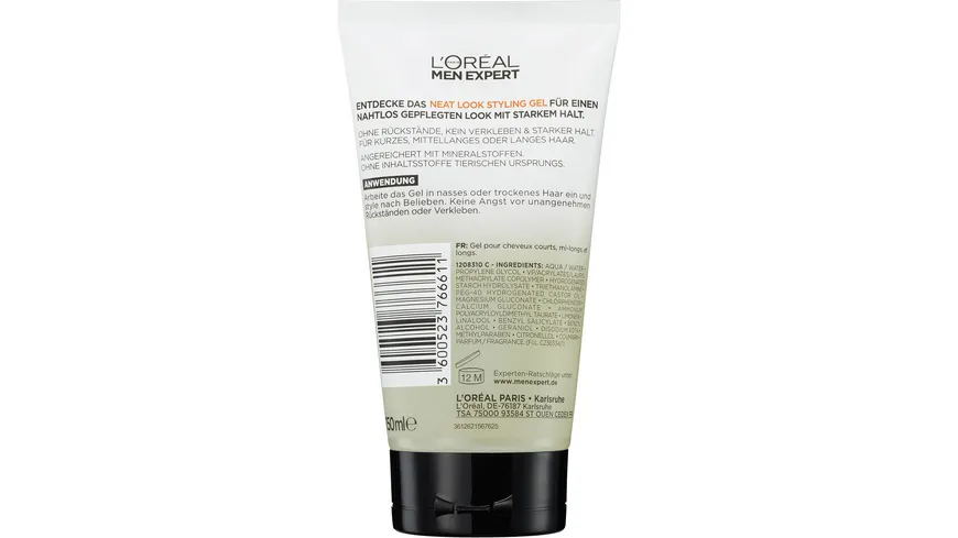 L'oréal Men Expert Haargel Invisi Neat Look 150ml 150 ml