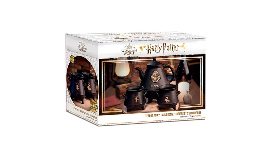 HARRY POTTER Teekanne mit Hogwarts Kessel Set 3 Teile