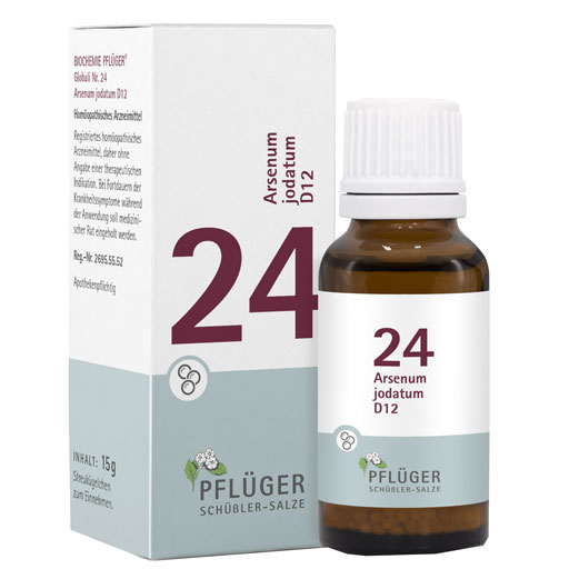BIOCHEMIE Pflüger 24 Arsenum jodatum D 12 Globuli  15 g  Globuli