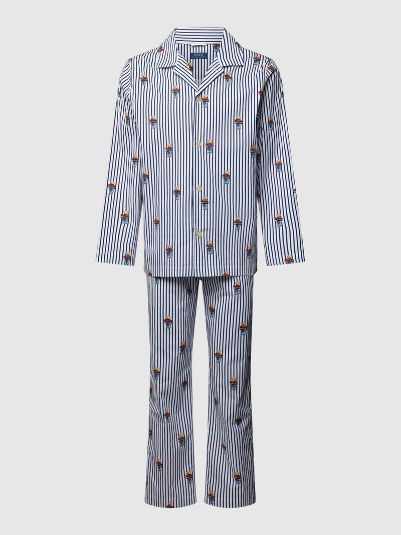 Pyjama mit Allover-Muster in blau