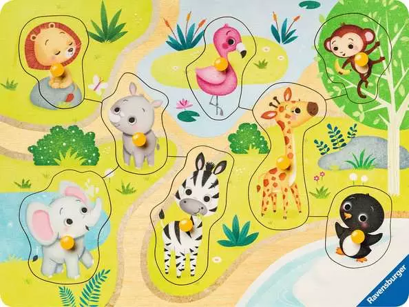 Kinderpuzzle ab 2 Jahren - Unterwegs im Zoo - 8 Teile