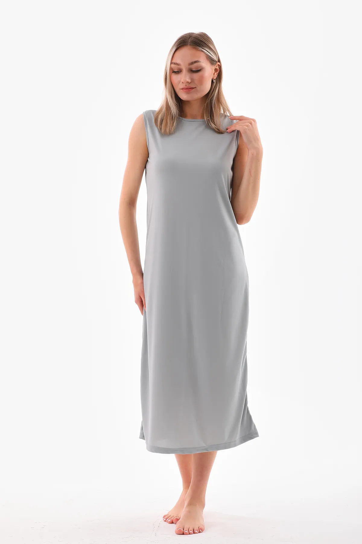medipek  Graues ärmelloses gefüttertes Unterwäsche-Unterkleid - Unterrock
