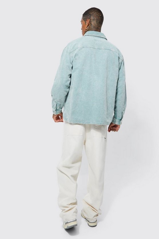 Cord-Overshirt mit Acid-Waschung