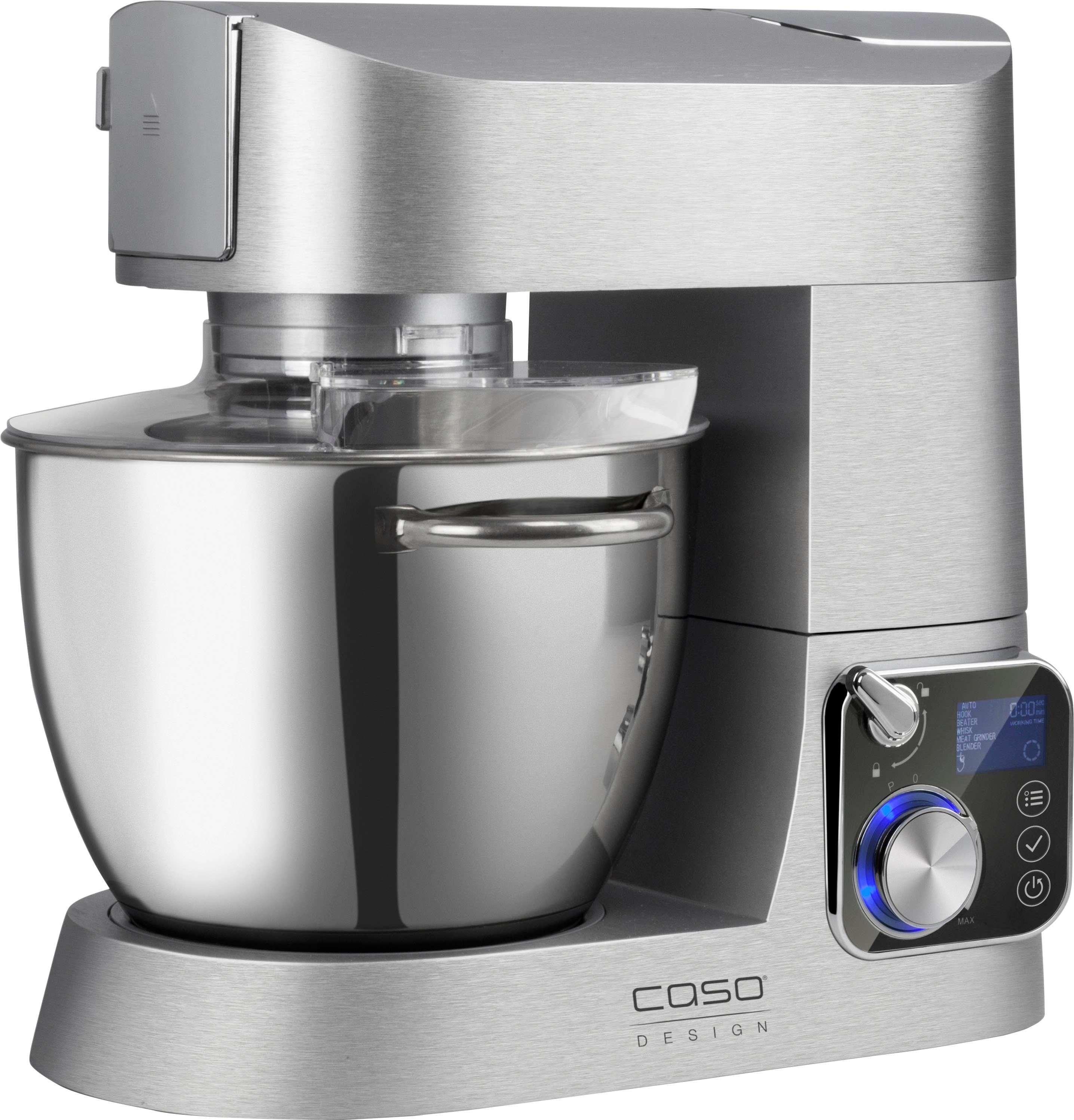 Caso Küchenmaschine CASO KM 1200 Chef, 1200 W, 6 l Schüssel, inkl. Fleischwolfvorsatz und 2. Edelstahlschüssel.