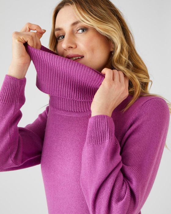 Pull col boule manches longues