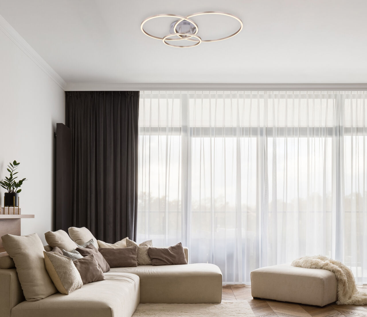 Globo Lighting - MUNNI - Deckenleuchte Metall Nickel matt, LED