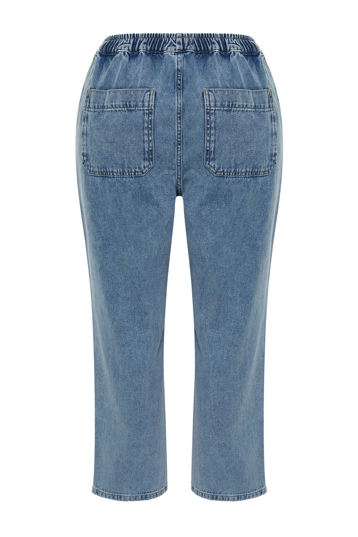 Trendyol Curve  Hellblaue Mom-Fit-Jeans mit elastischem Bund TBBSS24CJ00041
