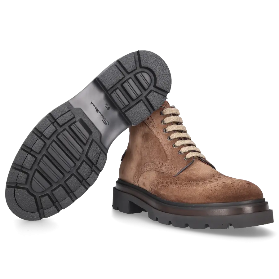 Santoni - Stiefeletten 17684 Veloursleder - braun