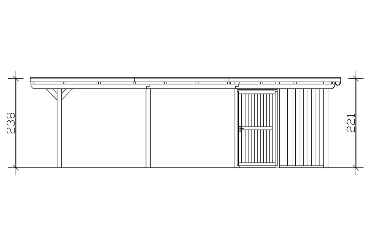 Skanholz Einzelcarport Emsland, BxT: 354x846 cm, 223 cm Einfahrtshöhe