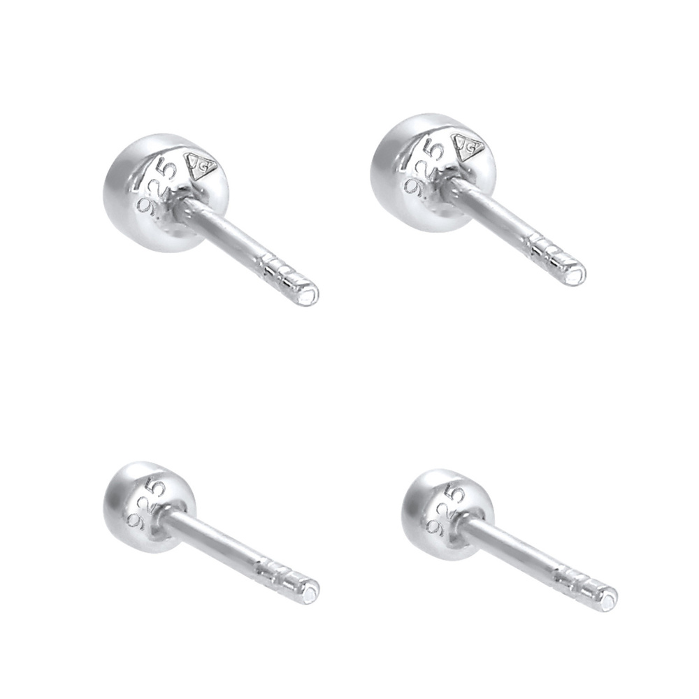 Elli Elli Boucles d'Oreilles Femmes clous d'oreilles Basique set de 2 avec cristal en  Boucles d'oreilles