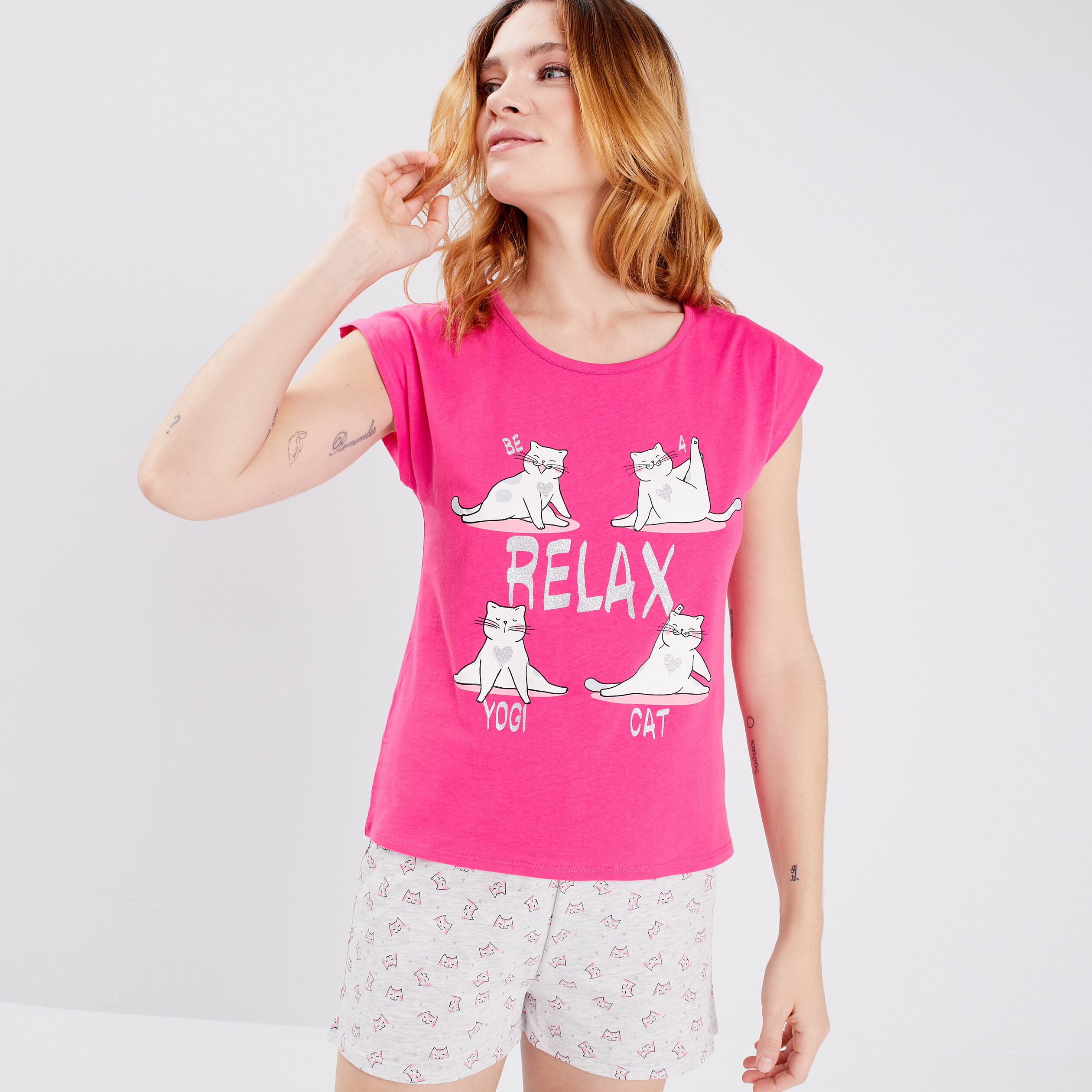 Ensemble pyjama 2 pièces rose fushia femme | La Halle