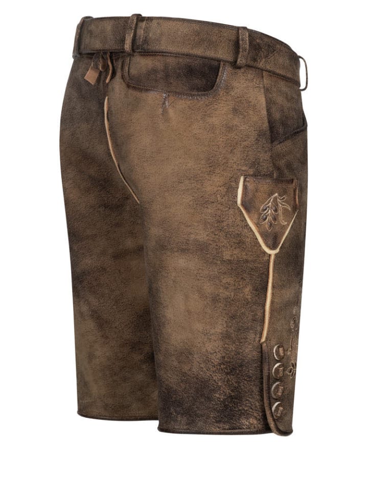 Nübler Lederhose kurz Heinz in Braun günstig kaufen